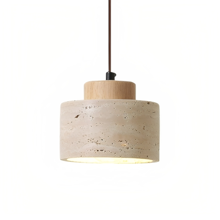 Pendrel | Elegante, von Travertin inspirierte Stein-Pendelleuchte 0