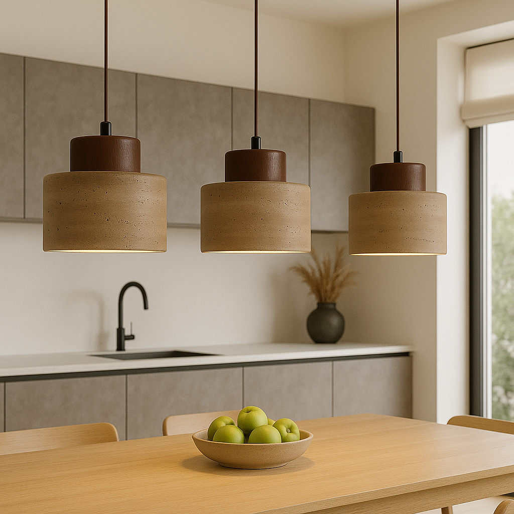 Pendrel | Elegante, von Travertin inspirierte Stein-Pendelleuchte 5
