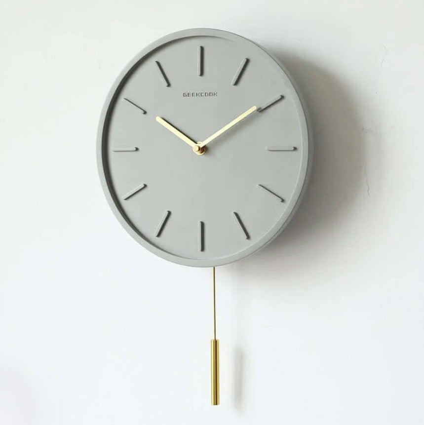 CementTime | Scandinavian wall clock in concrete style with pendulum