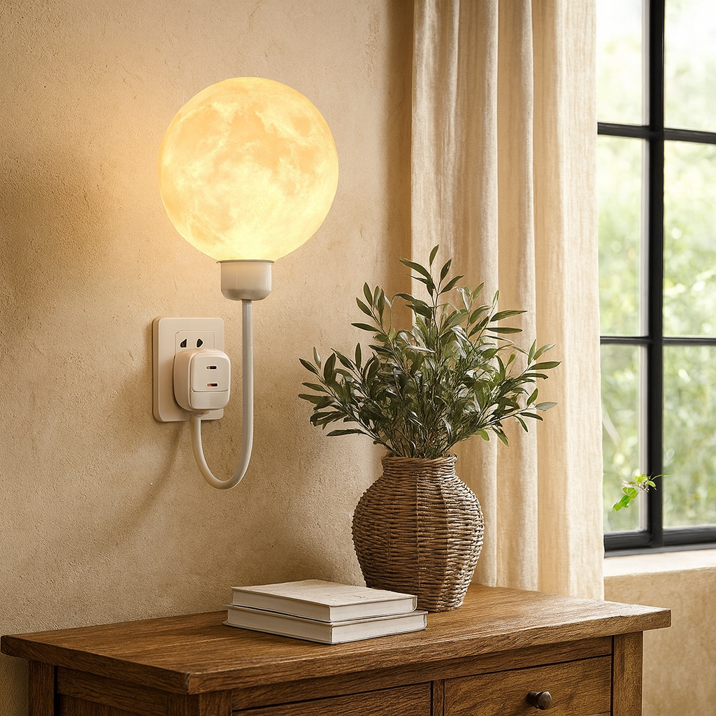 Plug-in-Mond-Wandleuchte für elegantes Interieur 3