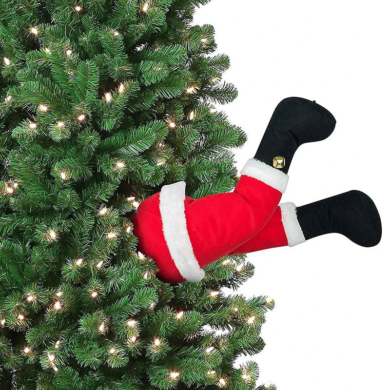 Plüsch Weihnachtsbaum Dekoration mit Weihnachtsmann- und Elfenbeinen – Lustige Weihnachtsdeko für Einzigartige Weihnachtsdekoration 3