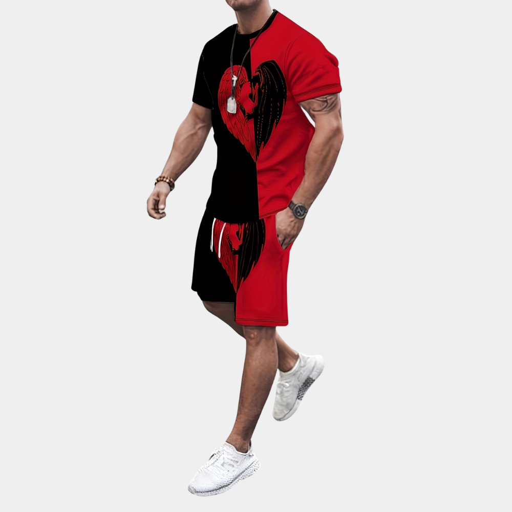 Herren Set Sommer Stylish Bequem Baumwolle für Männer-3