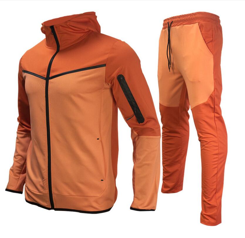 Männer Sport Outfit Zweiteilig Atmungsaktiv Fitnessset mit Reißverschlussjacke und Trainingshose-2