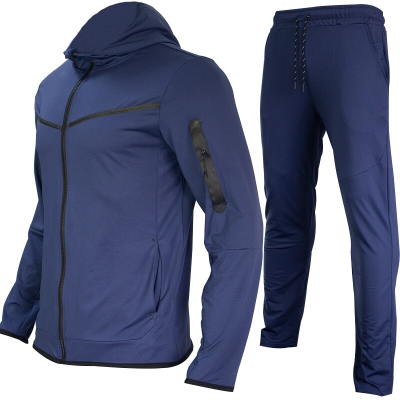 Variant image for Männer Sport Outfit Zweiteilig Atmungsaktiv Fitnessset mit Reißverschlussjacke und Trainingshose-37