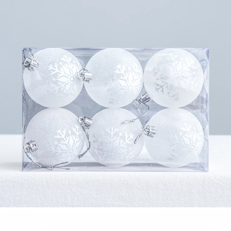 Schneekugel Weihnachtsbaumkugeln Set – 6 Unzerbrechliche Hängende Ornamente für Festliche Dekoration 0