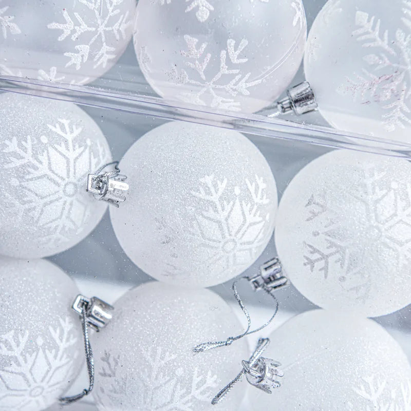 Schneekugel Weihnachtsbaumkugeln Set – 6 Unzerbrechliche Hängende Ornamente für Festliche Dekoration 1