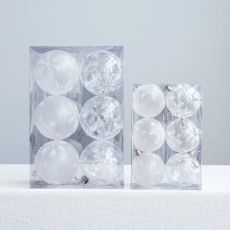 Schneekugel Weihnachtsbaumkugeln Set – 6 Unzerbrechliche Hängende Ornamente für Festliche Dekoration 3