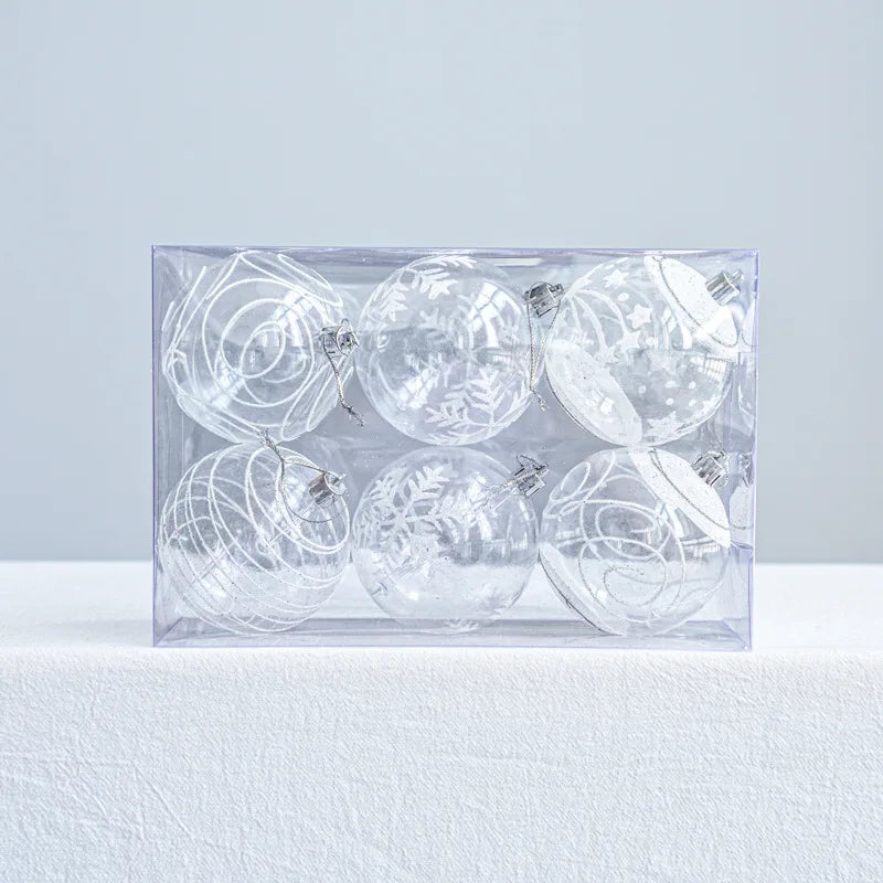 Schneekugel Weihnachtsbaumkugeln Set – 6 Unzerbrechliche Hängende Ornamente für Festliche Dekoration 4