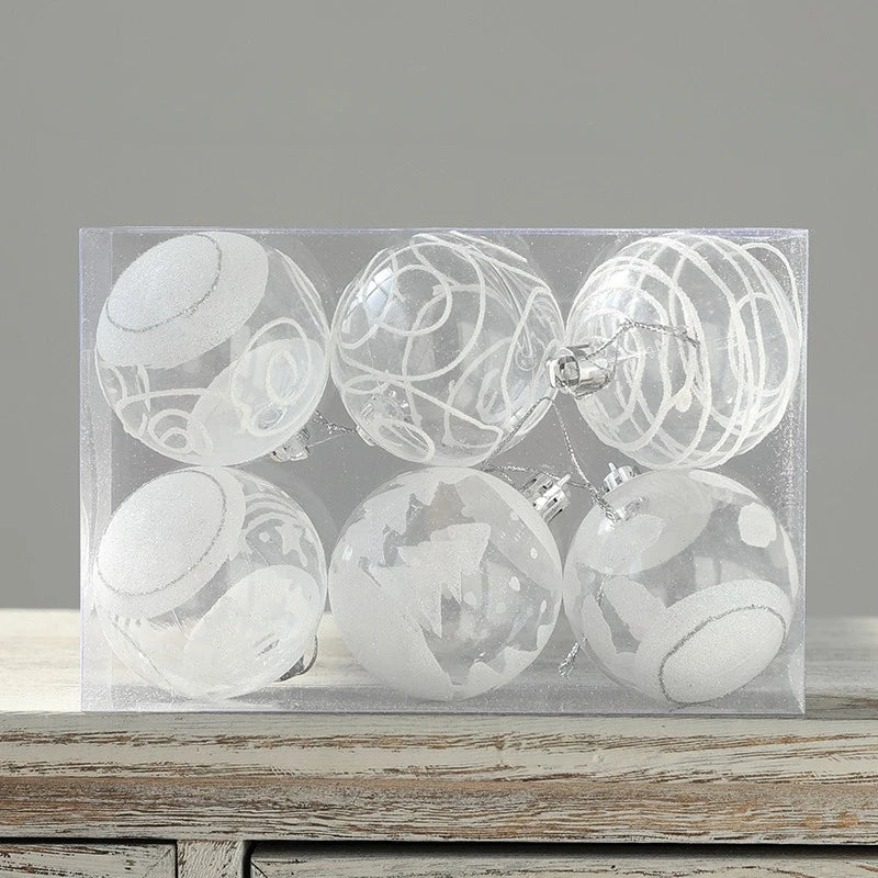 Schneekugel Weihnachtsbaumkugeln Set – 6 Unzerbrechliche Hängende Ornamente für Festliche Dekoration 6