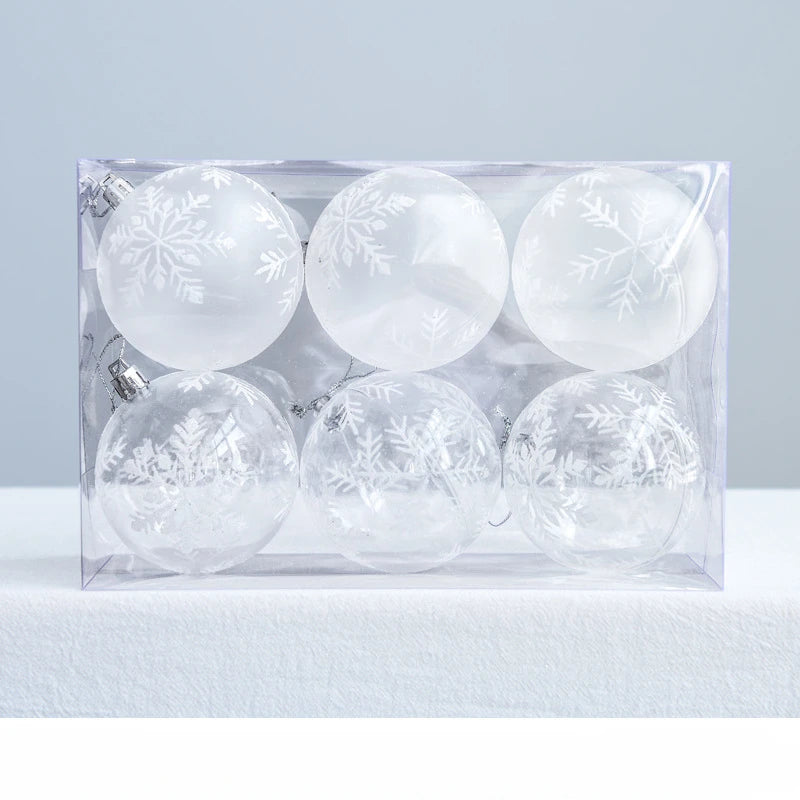 Schneekugel Weihnachtsbaumkugeln Set – 6 Unzerbrechliche Hängende Ornamente für Festliche Dekoration 7