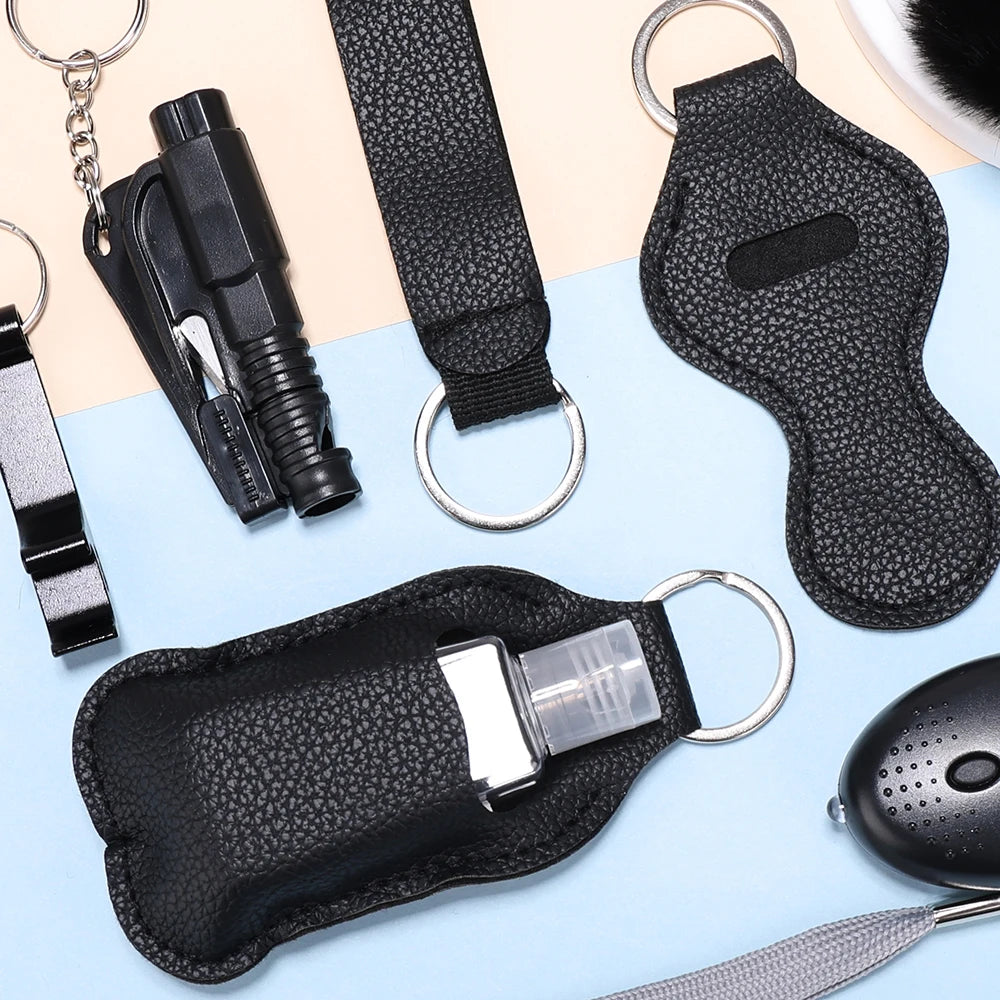 Selbstverteidigungs-Schlüsselanhänger-Set für Frauen, Sicherheits-Schlüsselanhänger, komplettes Set mit persönlichem Alarm, Fensterbrecher-Schlüsselanhänger-Zubehör 5