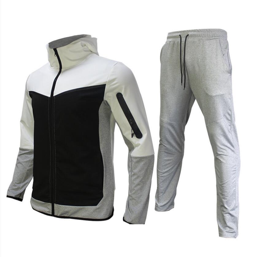 Männer Sport Outfit Zweiteilig Atmungsaktiv Fitnessset mit Reißverschlussjacke und Trainingshose-5