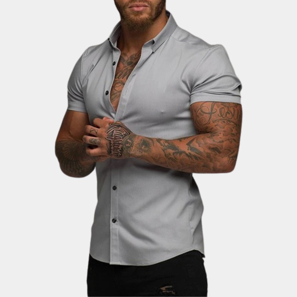 Herren Slim Fit Hemd Langarm Modern Baumwolle für Eleganten Stil-4