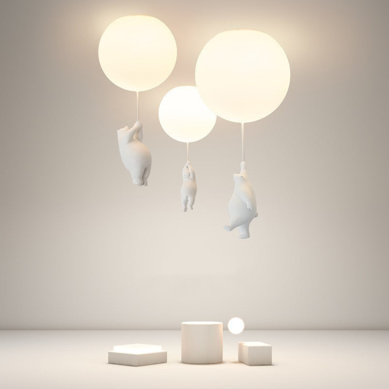 HimmelFreude | Verspielte Pendelleuchte mit Bär und Ballon für Kinderzimmer
