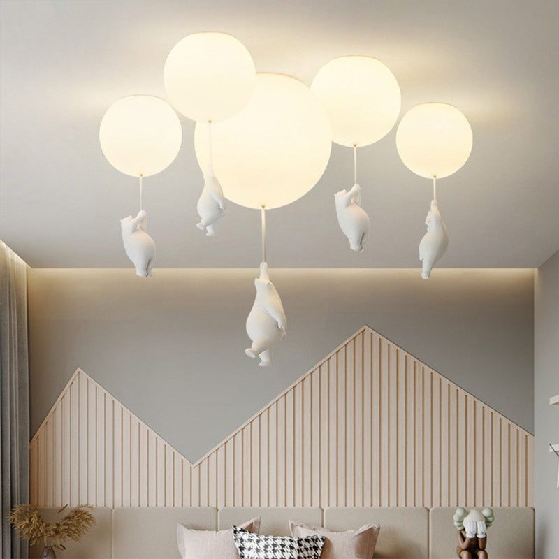 HimmelFreude | Verspielte Pendelleuchte mit Bär und Ballon für Kinderzimmer