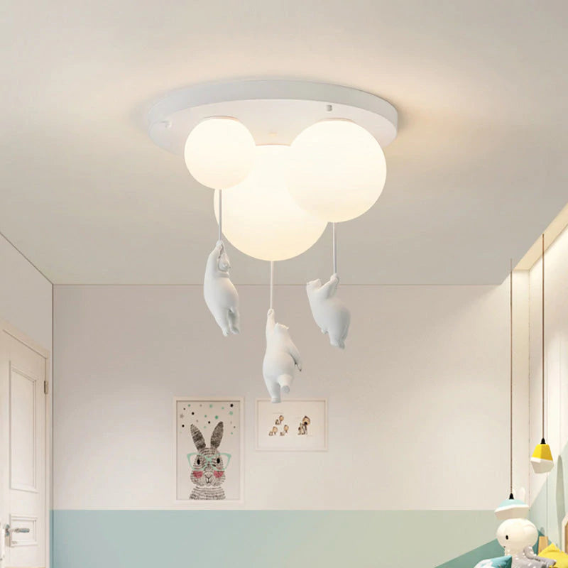 HimmelFreude | Verspielte Pendelleuchte mit Bär und Ballon für Kinderzimmer