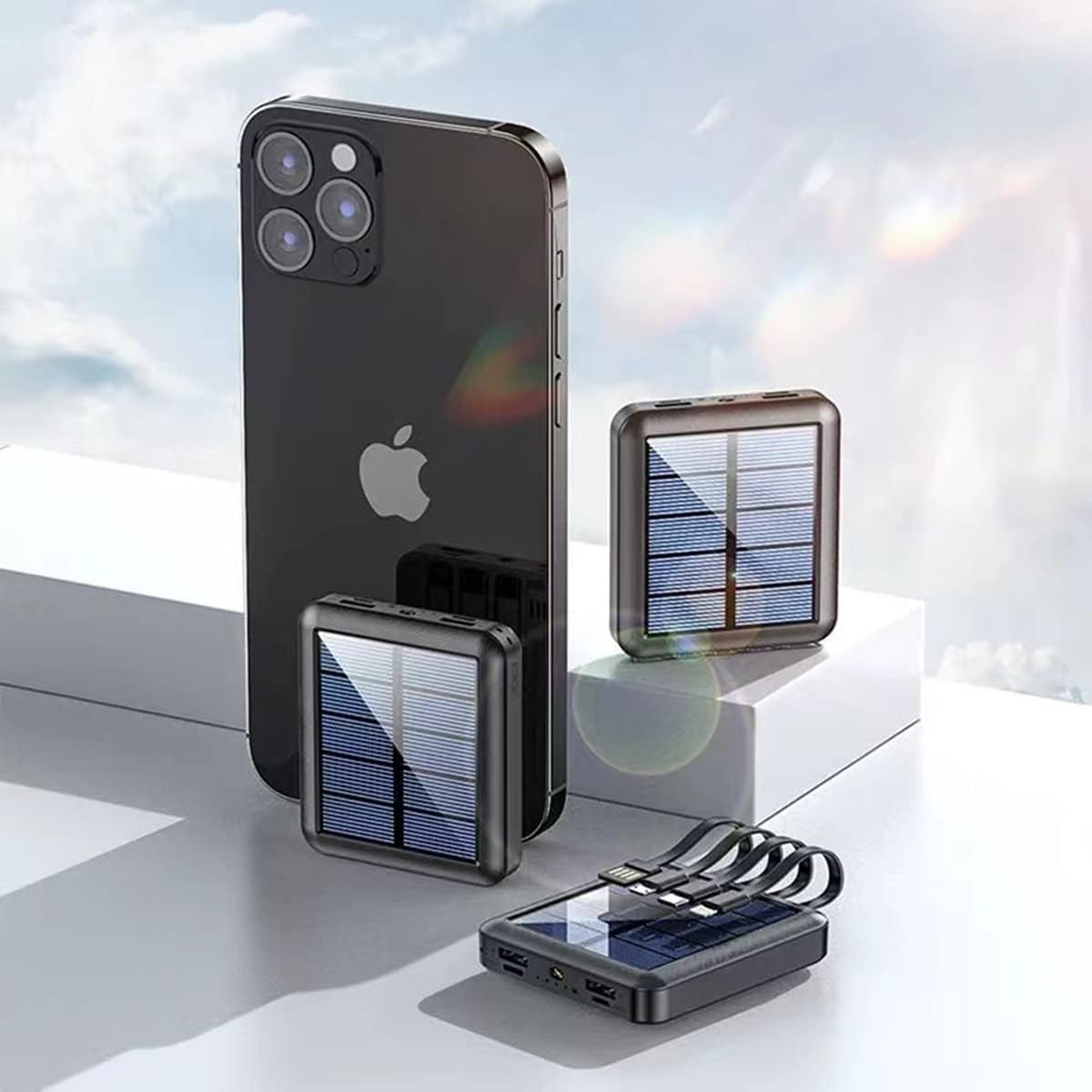 Solar Powerbank 10000mAh mit Solarpanel – Ultrakompakte Powerbank für Outdoor und Notfälle 1