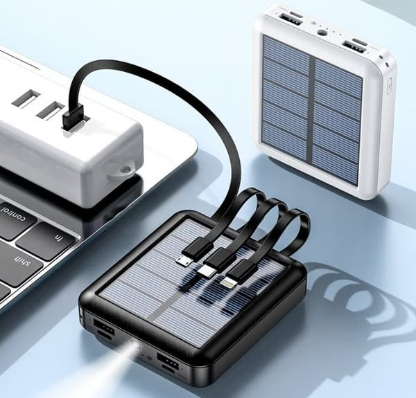 Solar Powerbank 10000mAh mit Solarpanel – Ultrakompakte Powerbank für Outdoor und Notfälle 6