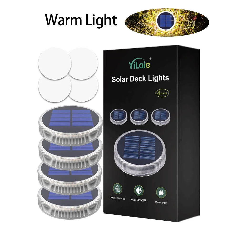 Solarleuchten Set mit 360° Lichtverteilung – IP68 Wasserdicht, Kabellos für Garten und Außenbereiche 6
