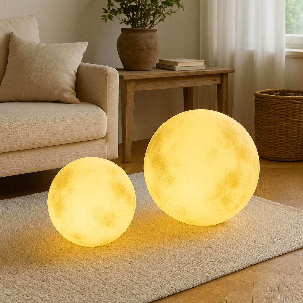 Solvyn | Sphärische solarbetriebene Gartenmondlampe 6