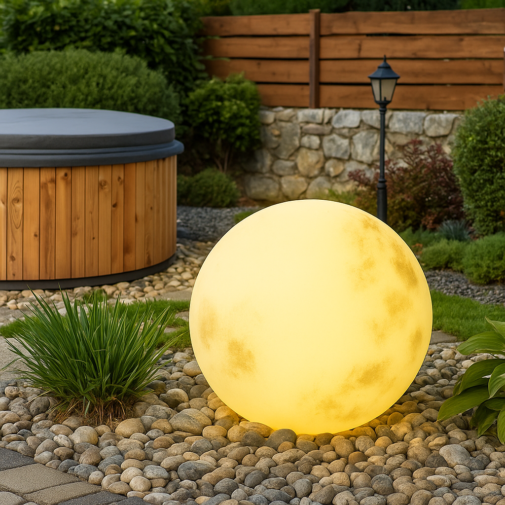 Solvyn | Sphärische solarbetriebene Gartenmondlampe 7
