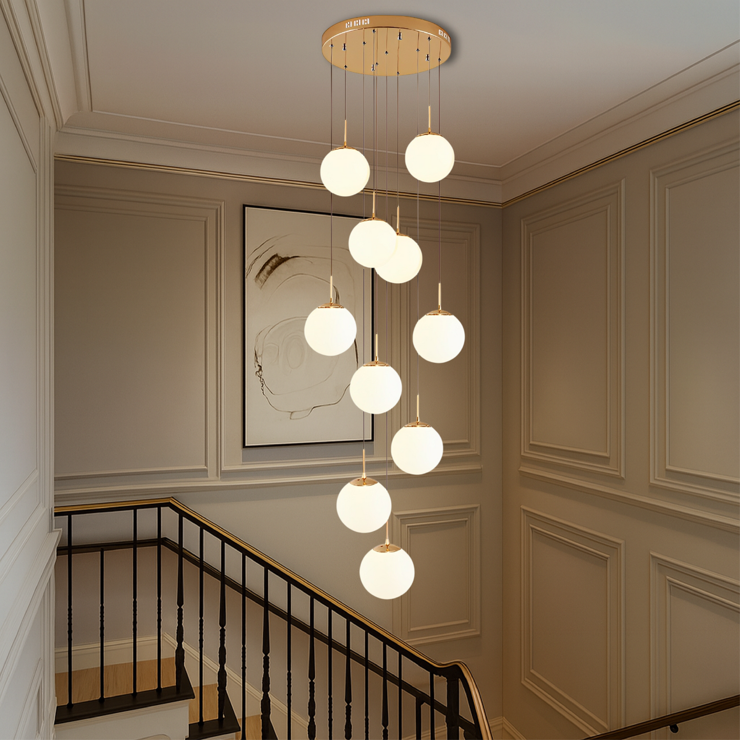 Steellan | Eleganter skandinavischer Treppenkronleuchter 1