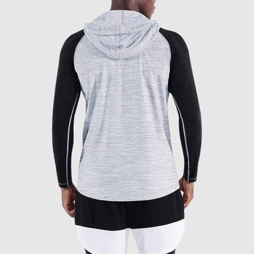 Herren Zip Hoodie Atmungsaktiv Flexibel Leicht Sport Sweatshirt-6
