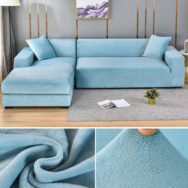 Stretch-Samt Sofabezug Maßgeschneiderte Passform Waschmaschinenfest Eleganter Couch Überzug 15