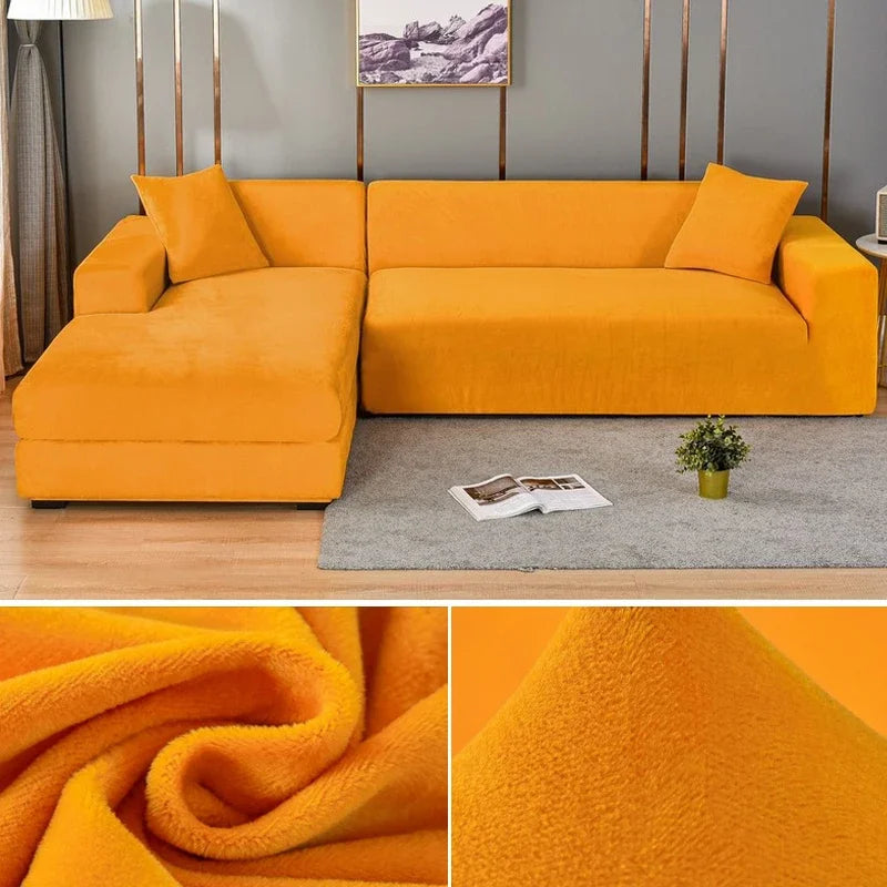 Stretch-Samt Sofabezug Maßgeschneiderte Passform Waschmaschinenfest Eleganter Couch Überzug 20