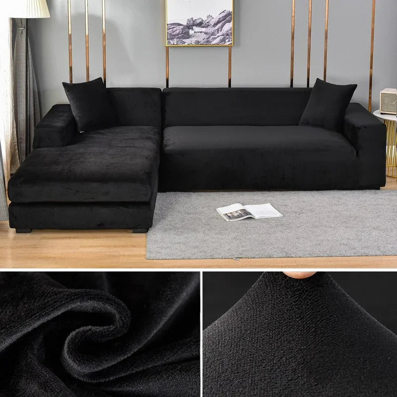 Stretch-Samt Sofabezug Maßgeschneiderte Passform Waschmaschinenfest Eleganter Couch Überzug 25