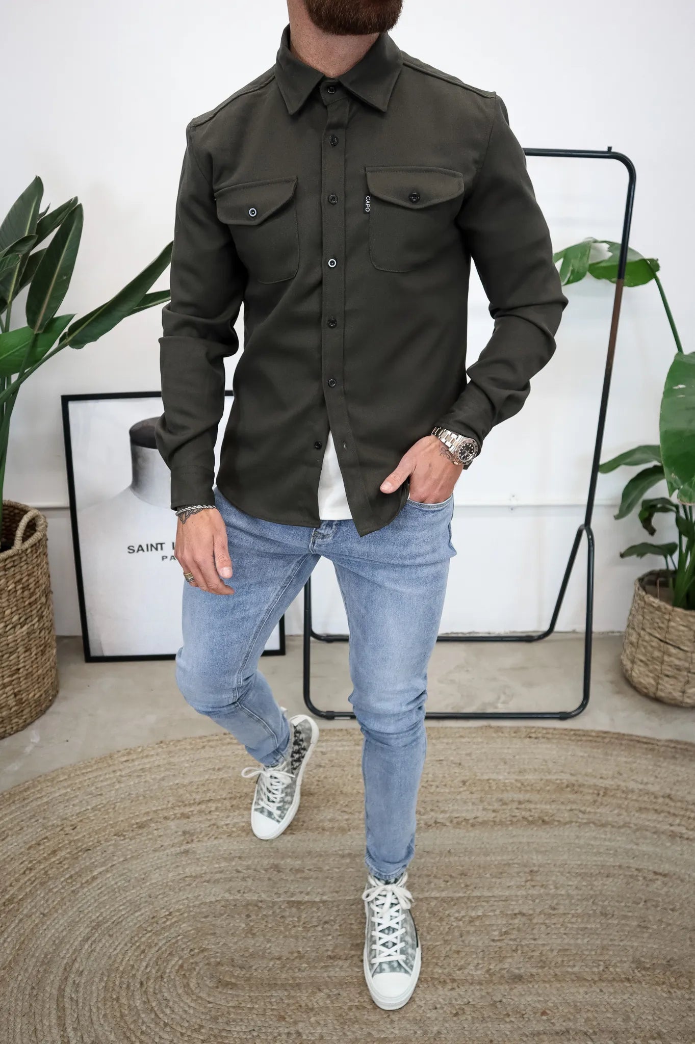 TailorEdge | Geknöpfte Hemdjacke für Herren mit Brusttaschen 5