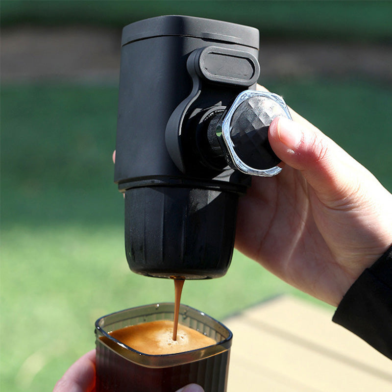 Tragbare Espresso-Handpresse 15 Bar Kompakt Schwarz Mechanisch Kaffeebereiter 0