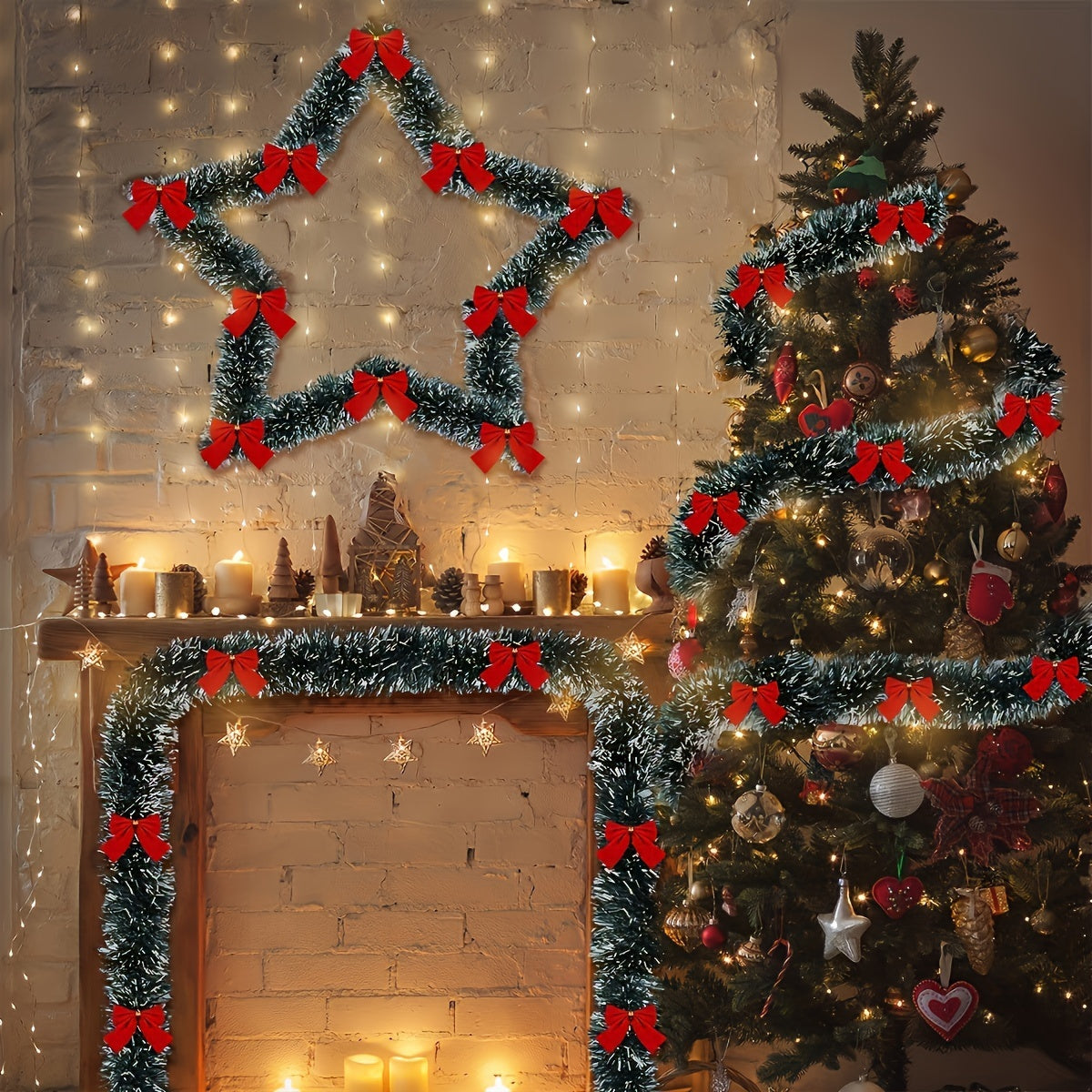 TwinkleTinsel – 2er Set LED-Weihnachtslichterketten mit Batteriebeleuchtung 4