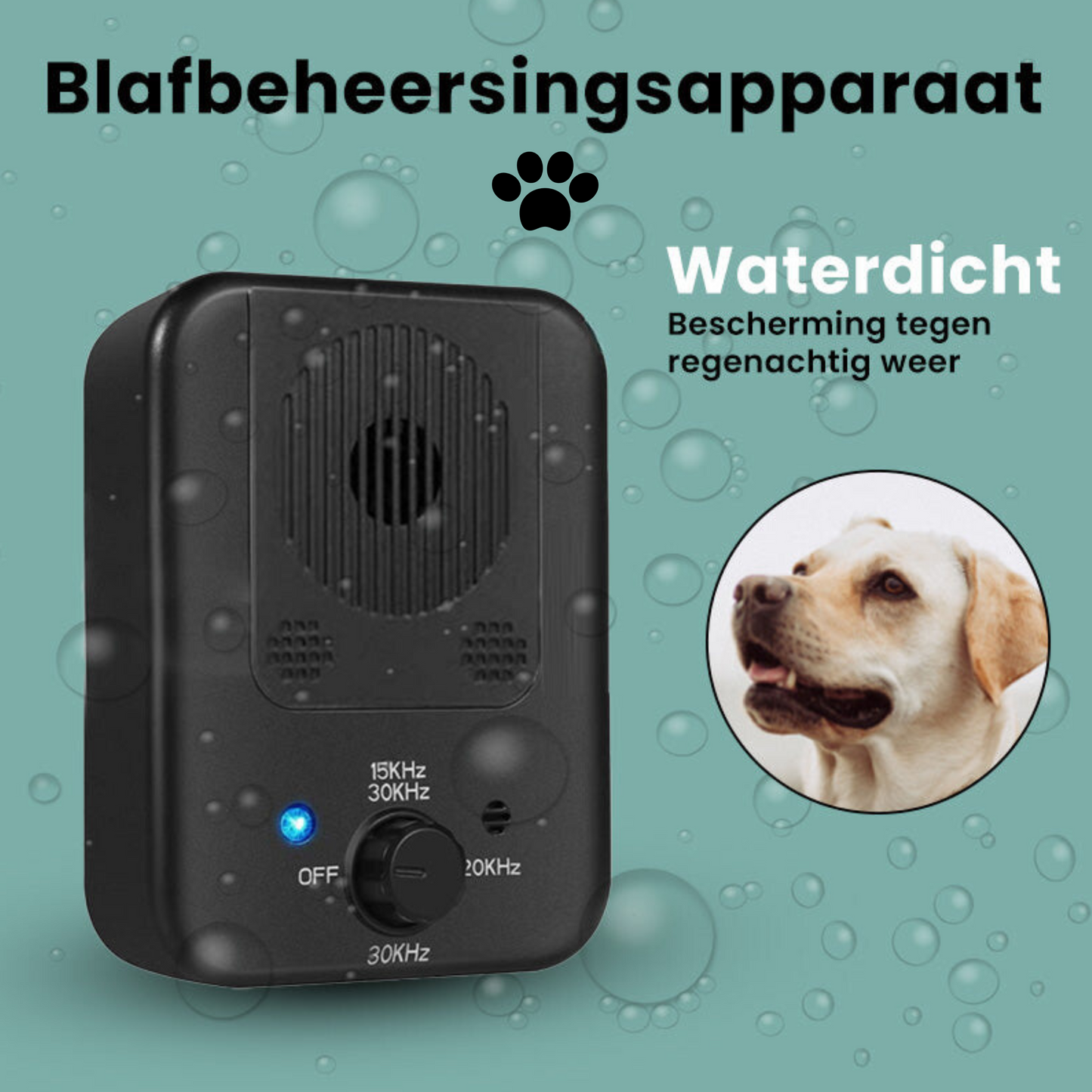 Ultraschall-Anti-Hundebell-Gerät – Einstellbare Intensität, wasserdicht, 15 Meter Reichweite zur Verhinderung von Hundebellen 4