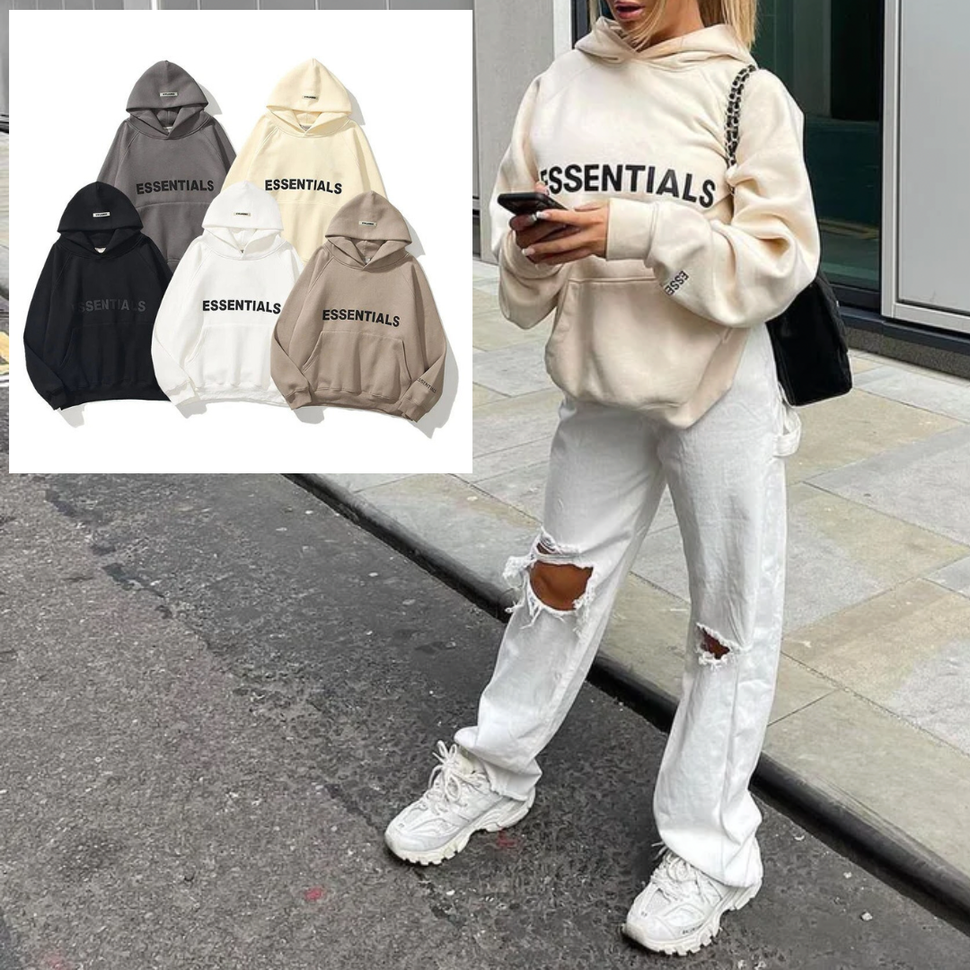 Unisex Hoodie Flauschig mit Kängurutasche und Kapuze Baumwolle 2