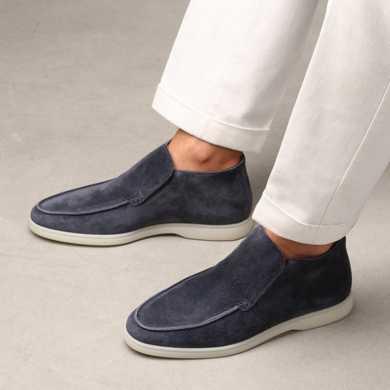 Herren Stiefel Schwarz Größe 42 Leder Slip-on-2