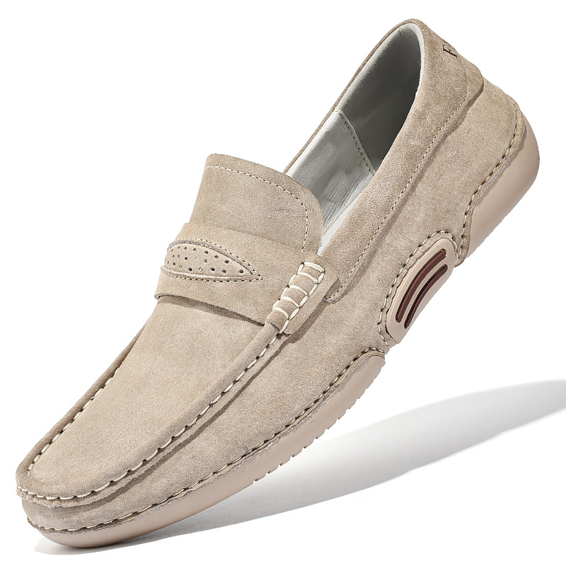 Herren Slipper Braun Größe 42 Leder Vintage Slip-On Loafer-2