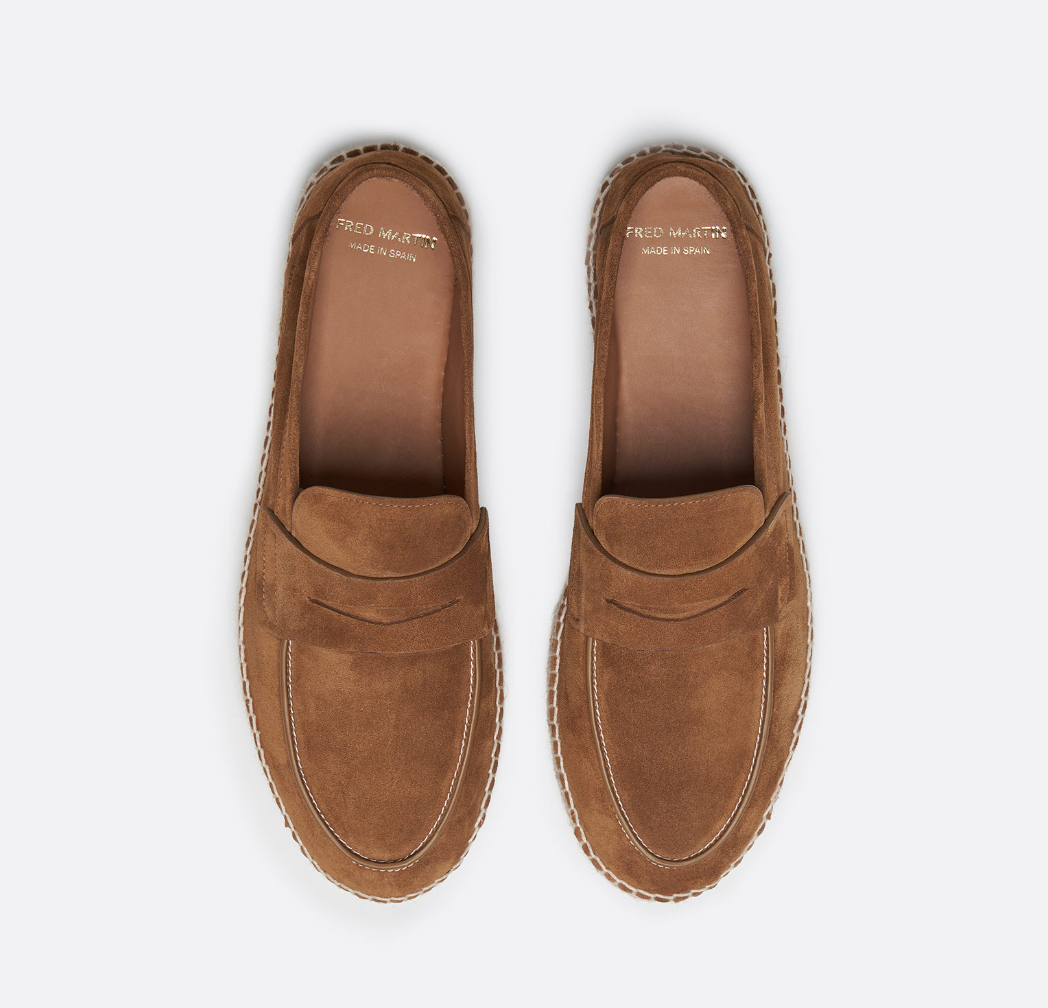 Herren Slipper Braun Größe 42 Leder Vintage Slip-On Loafer-4