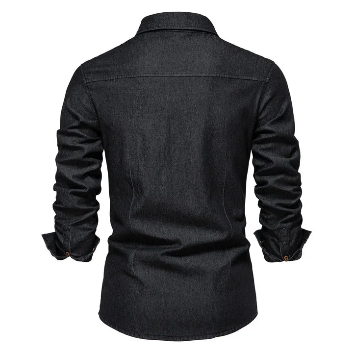 Herren Polohemd Dunkelblau Größe M Denim Baumwolle-6