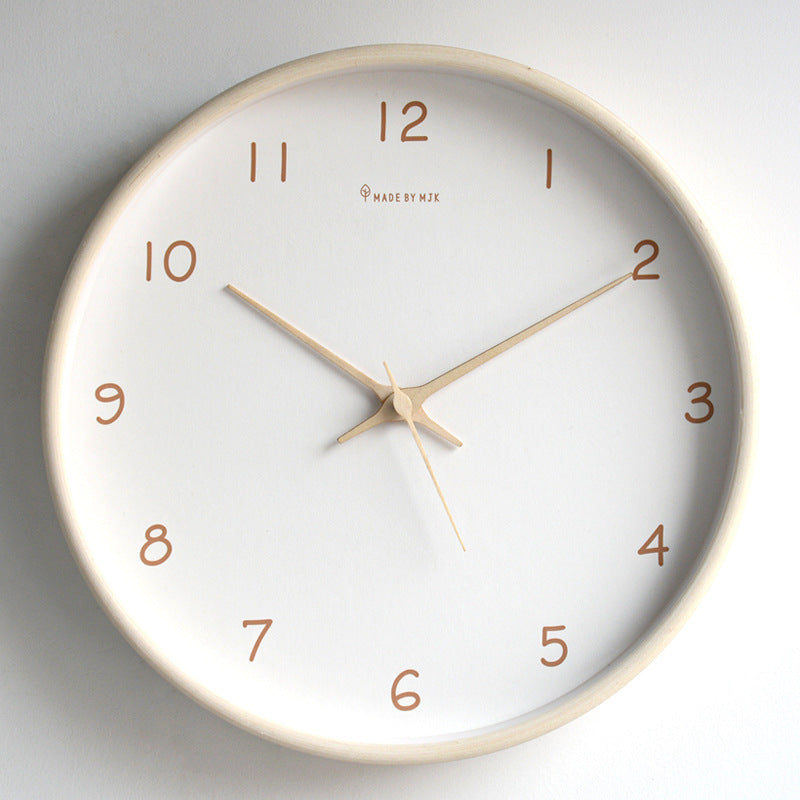 Wanduhr aus Massivholz – Zeitloses Modernes Design mit Klarer Anzeige, 30 cm Küchenuhr für Elegante Wohnräume 0