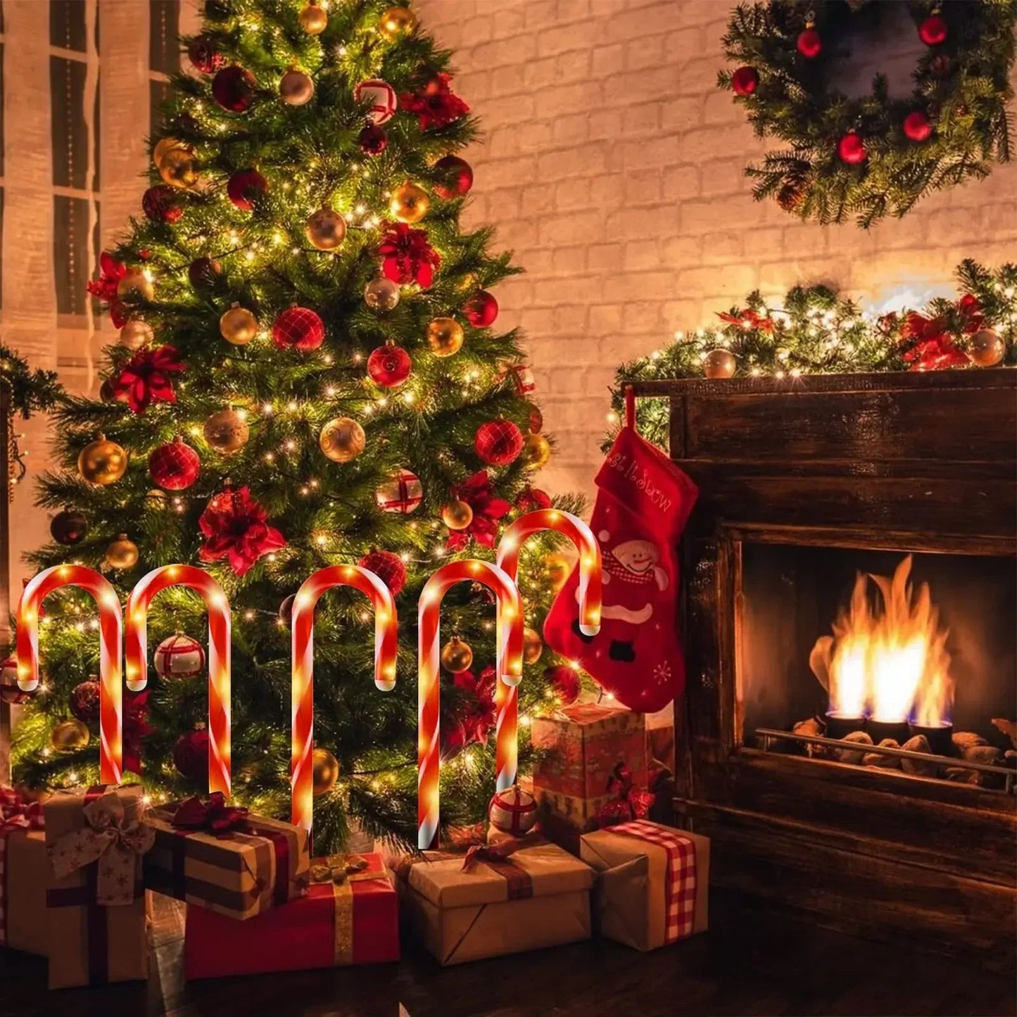 Wasserdichte LED Weihnachtsbeleuchtung Außen Candy Cane für Festliche Stimmung 2
