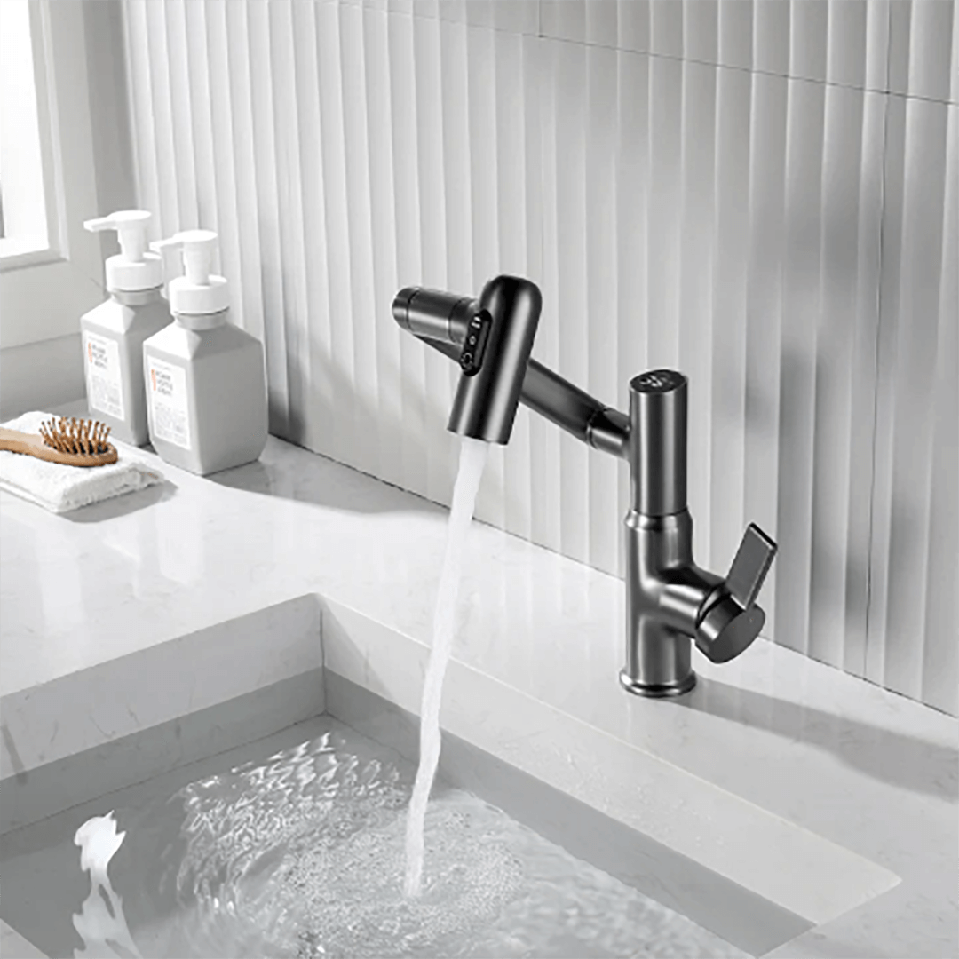 Wasserhahn Küche 360° Drehfunktion Höhenverstellbar Edelstahl Modern 1