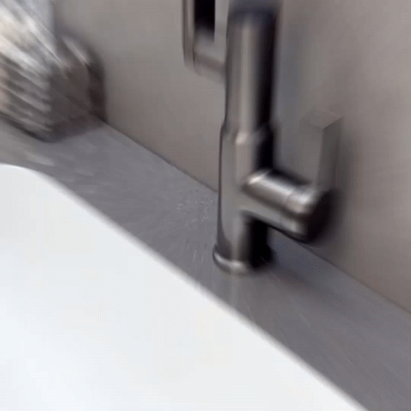 Wasserhahn Küche 360° Drehfunktion Höhenverstellbar Edelstahl Modern 3