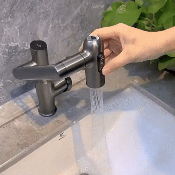 Wasserhahn Küche 360° Drehfunktion Höhenverstellbar Edelstahl Modern 4