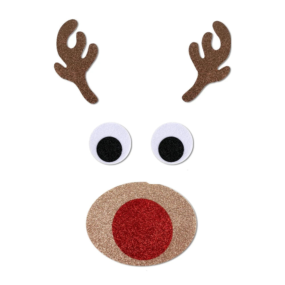 Weihnachtsaufkleber Cartoon Winter Dekoration aus Baumwolle und Papier 7