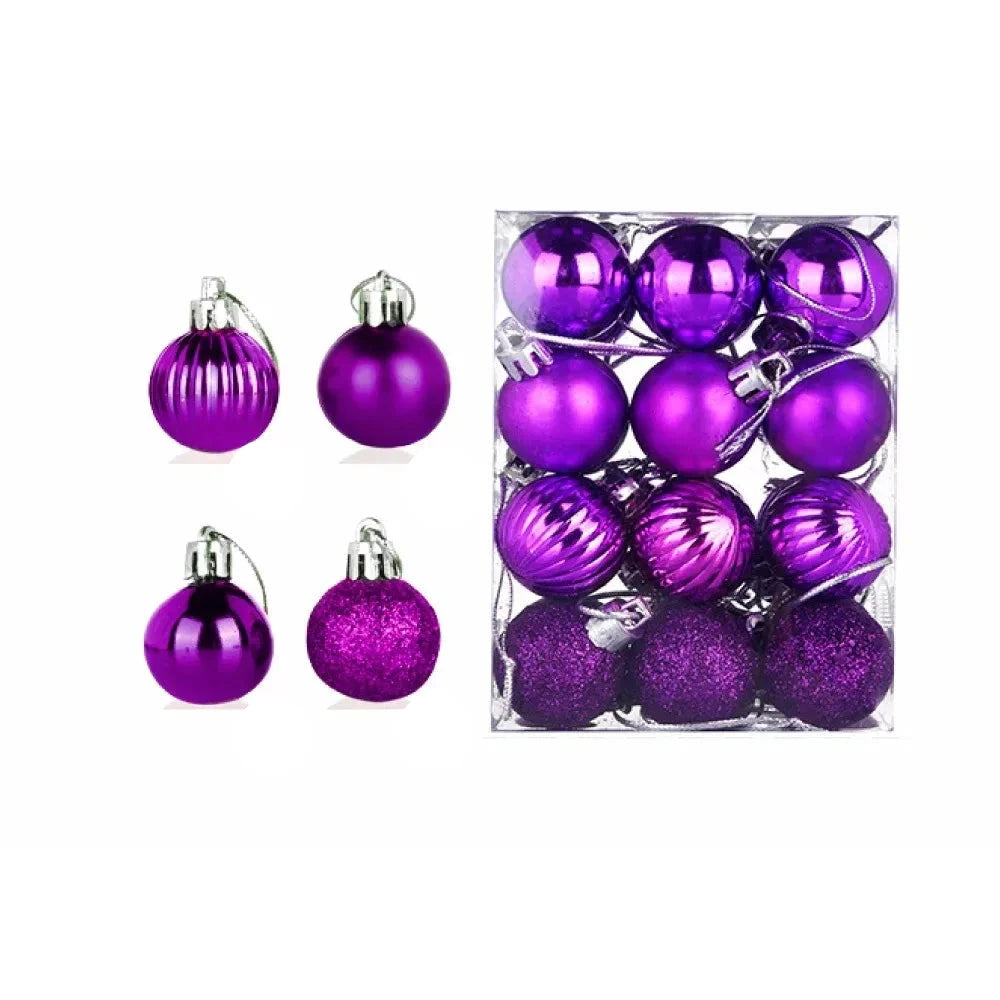 Weihnachtsbaum Ornament Set 24 Stück Keramik Gold Rot Rosa 6 cm 14