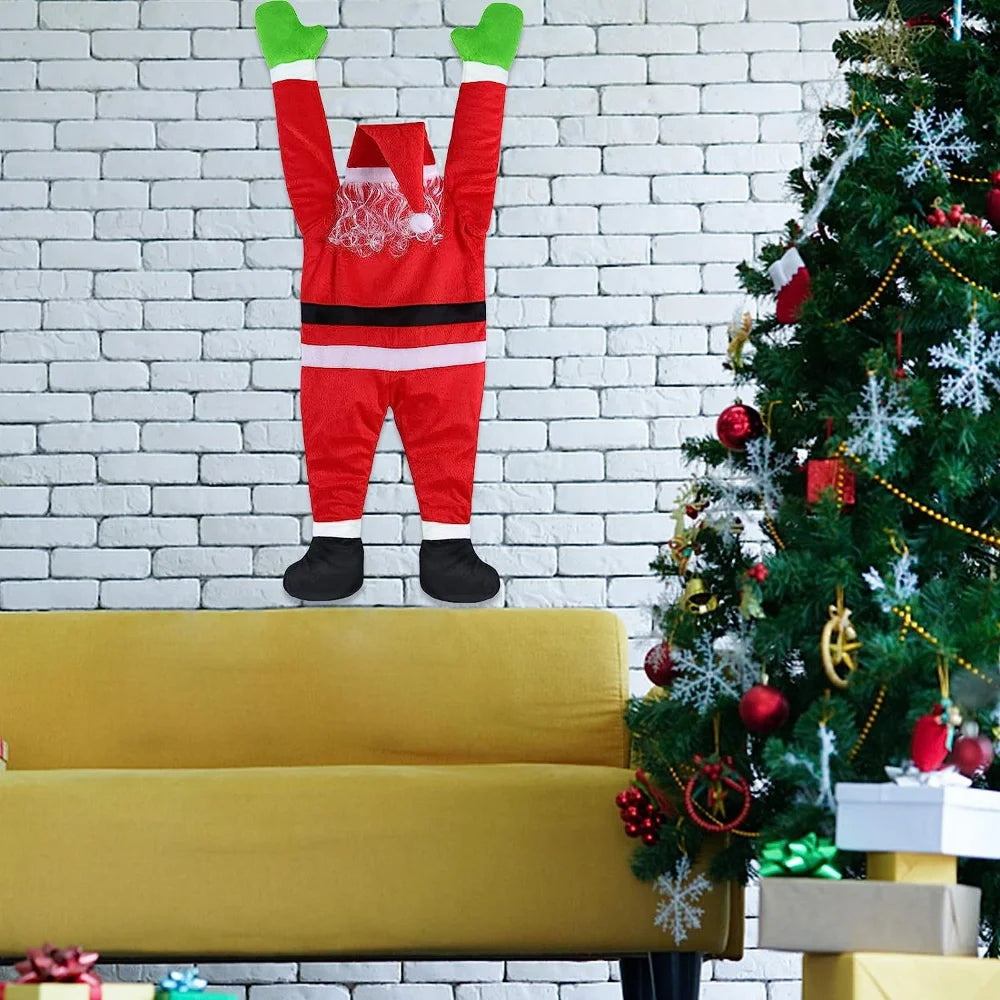 Weihnachtsmann Hängedekoration Plüsch 50 cm Luxus Weihnachtsdeko für Fenster und Balkon 4