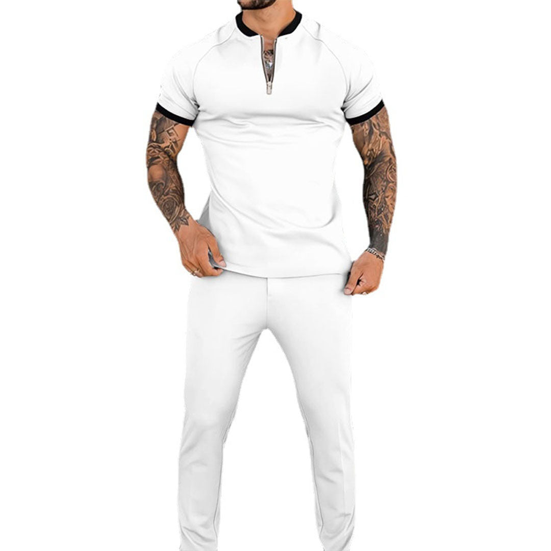 Herren Set Grau Größe M Polyester Slim Fit Casual-6