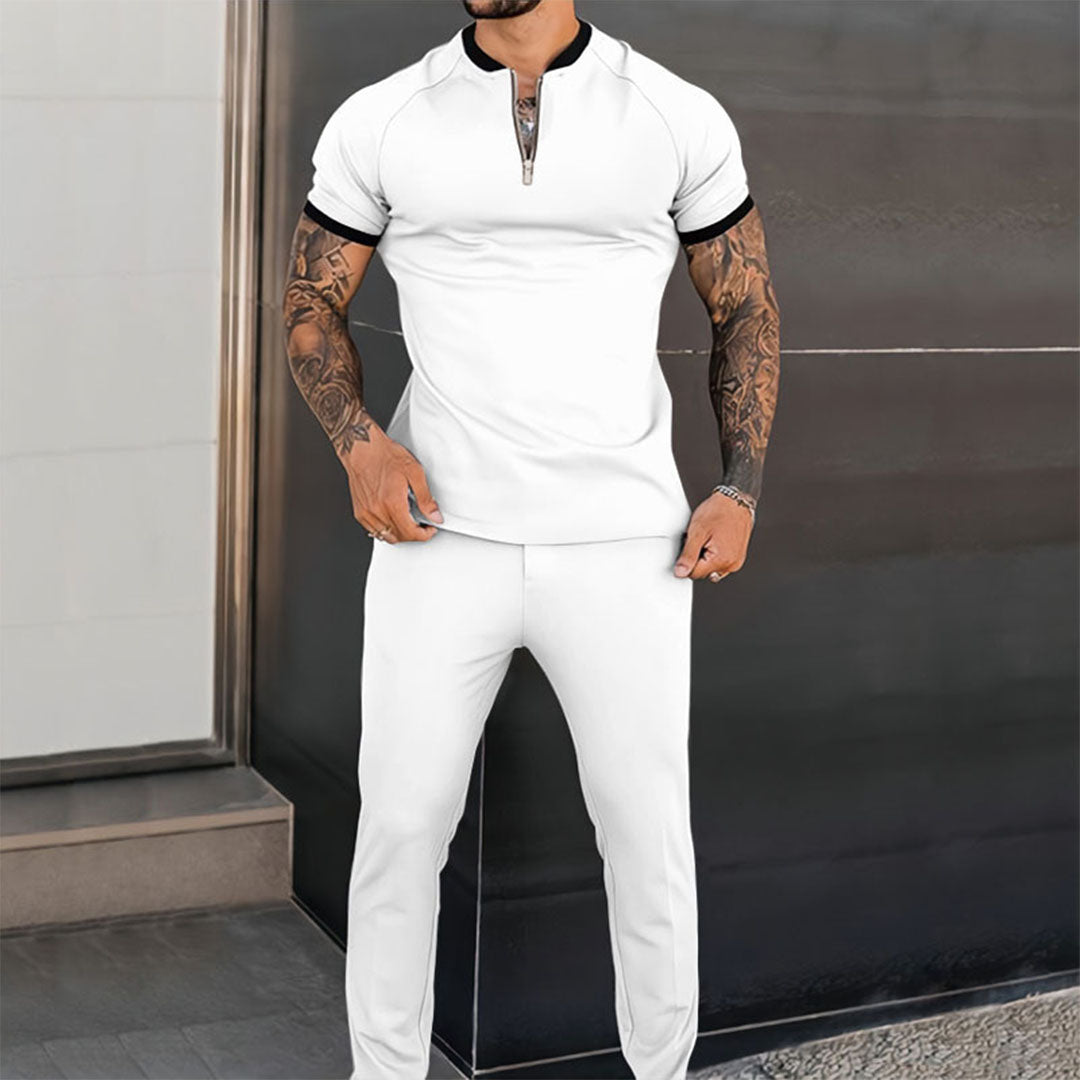 Herren Set Grau Größe M Polyester Slim Fit Casual-5