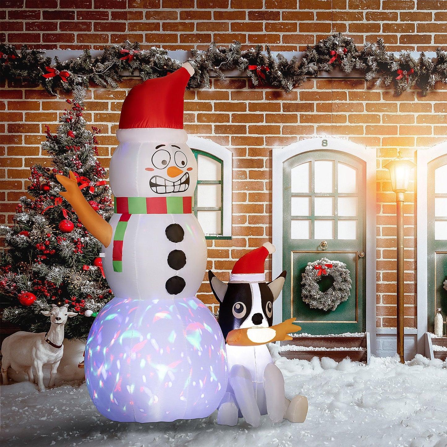 WinterPals – Aufblasbare Weihnachtsdekoration mit Schneemann und Hund 1